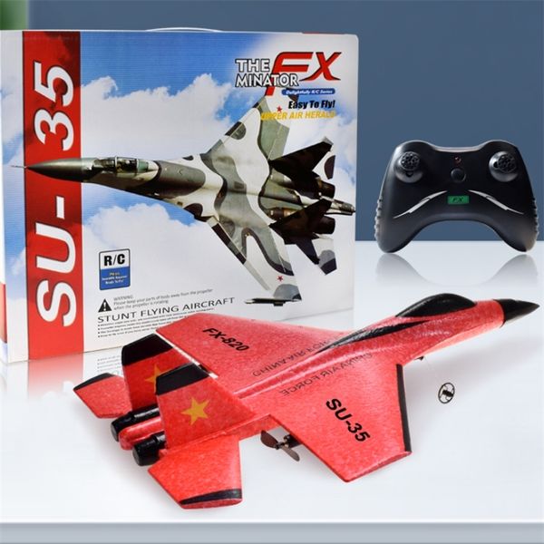 24g su35 glider rc drone colorful hand throwing foam rc airplanes outdoor electric remote control plane for boys kids toy gift 220630